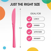 Heavy Duty Cerise Plastic Knives | 100 Count